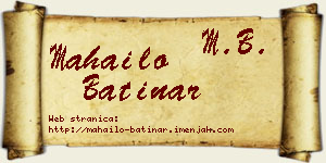 Mahailo Batinar vizit kartica
